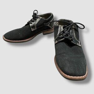 Steve Madden Bfold Oxfords Little Boy 1 Lace Up Faux Suede Black Dress Shoes